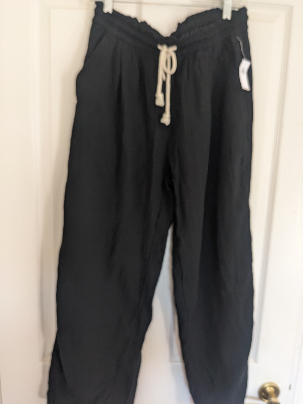 Old Navy Black Elastic Comfort Waist Drawstring Barrel Leg Pants